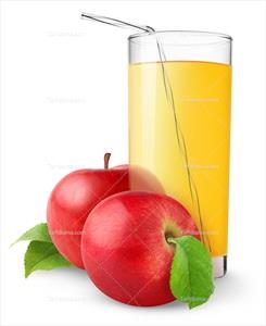 تصویر با کیفیت آبمیوه با سیب قرمز